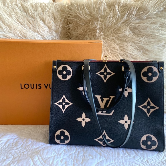Louis Vuitton Handbags - Louis Vuitton Onthego Tote Bicolor Monogram Empreinte MM Black Noir Bag Purse